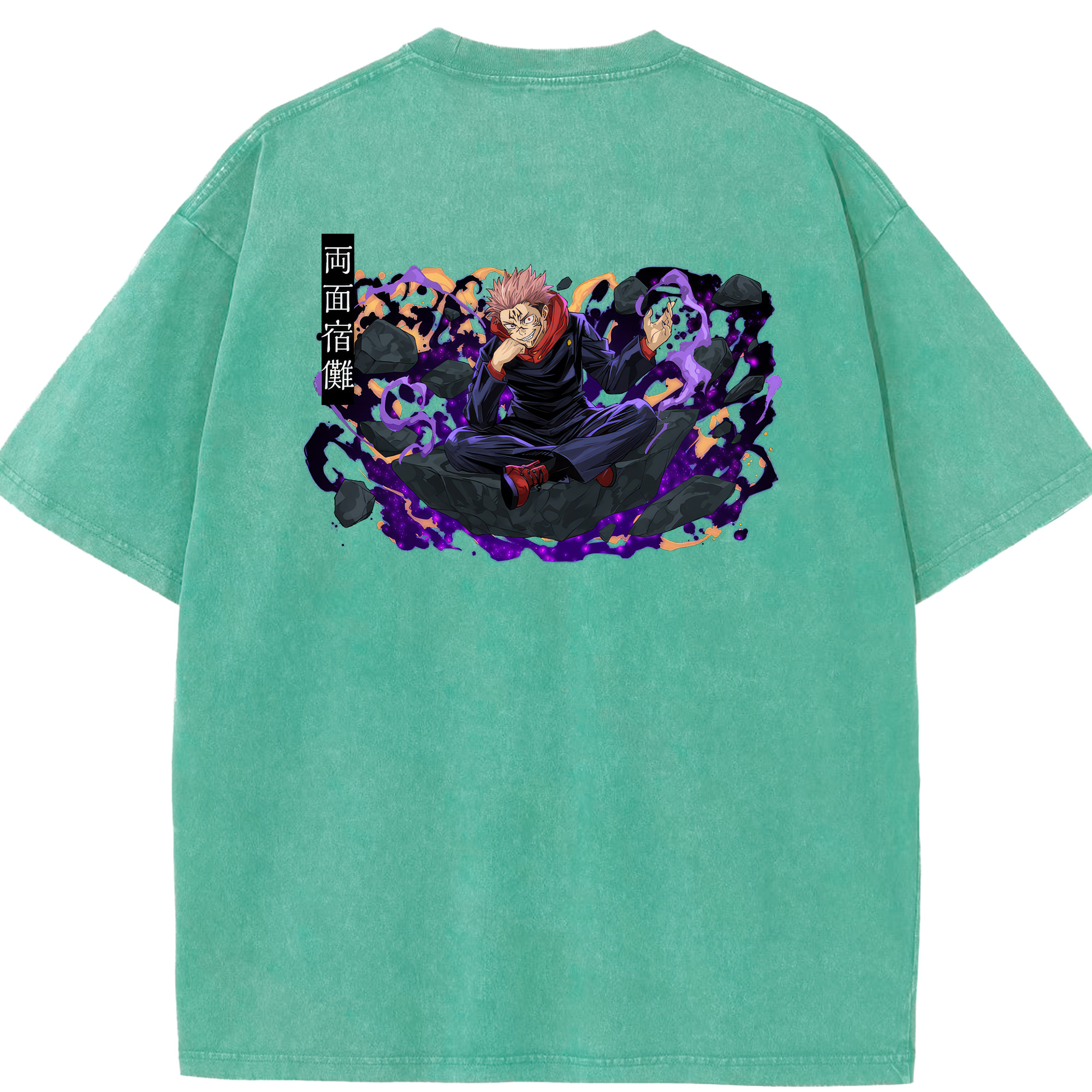 （画像用） 呪術廻戦 Jujutsu Kaisen 綿100% ヴィンテージ風 半袖Tシャツ（背面プリント）